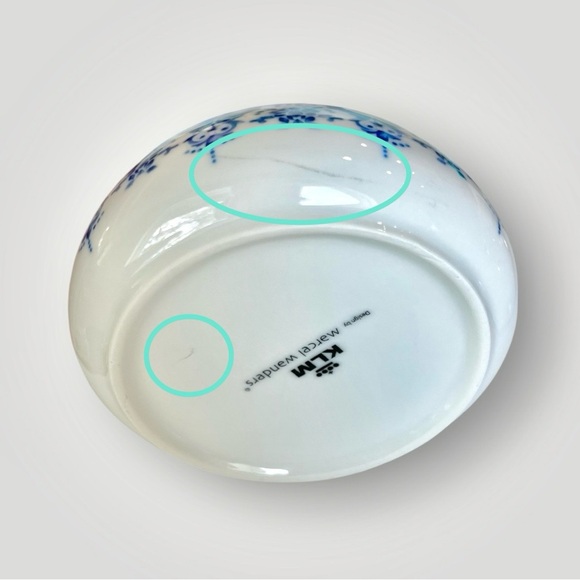 KLM Airlines DELFT Porcelain Blue & White Small 4 In Bowl By Marcel Wanders New - Picture 7 of 13